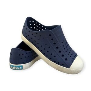 Native Jefferson Kids C12 Navy Blue White Slip On Water Shoes Sneaker